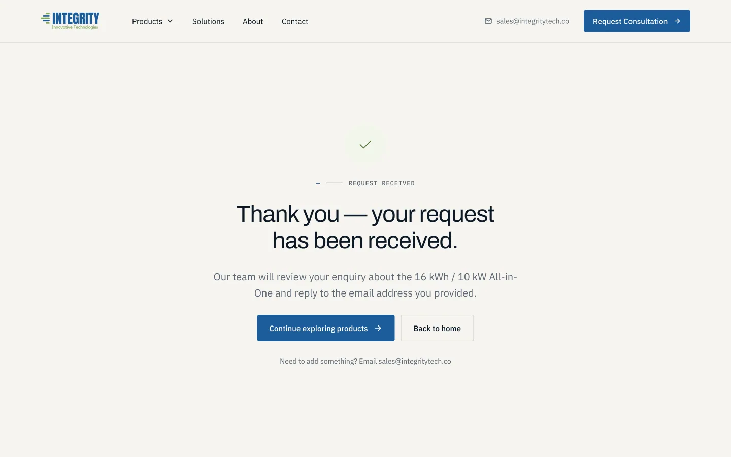 Consultation request success state
