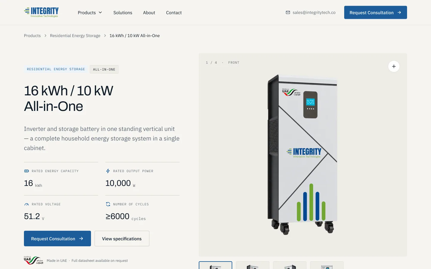 Product detail page
