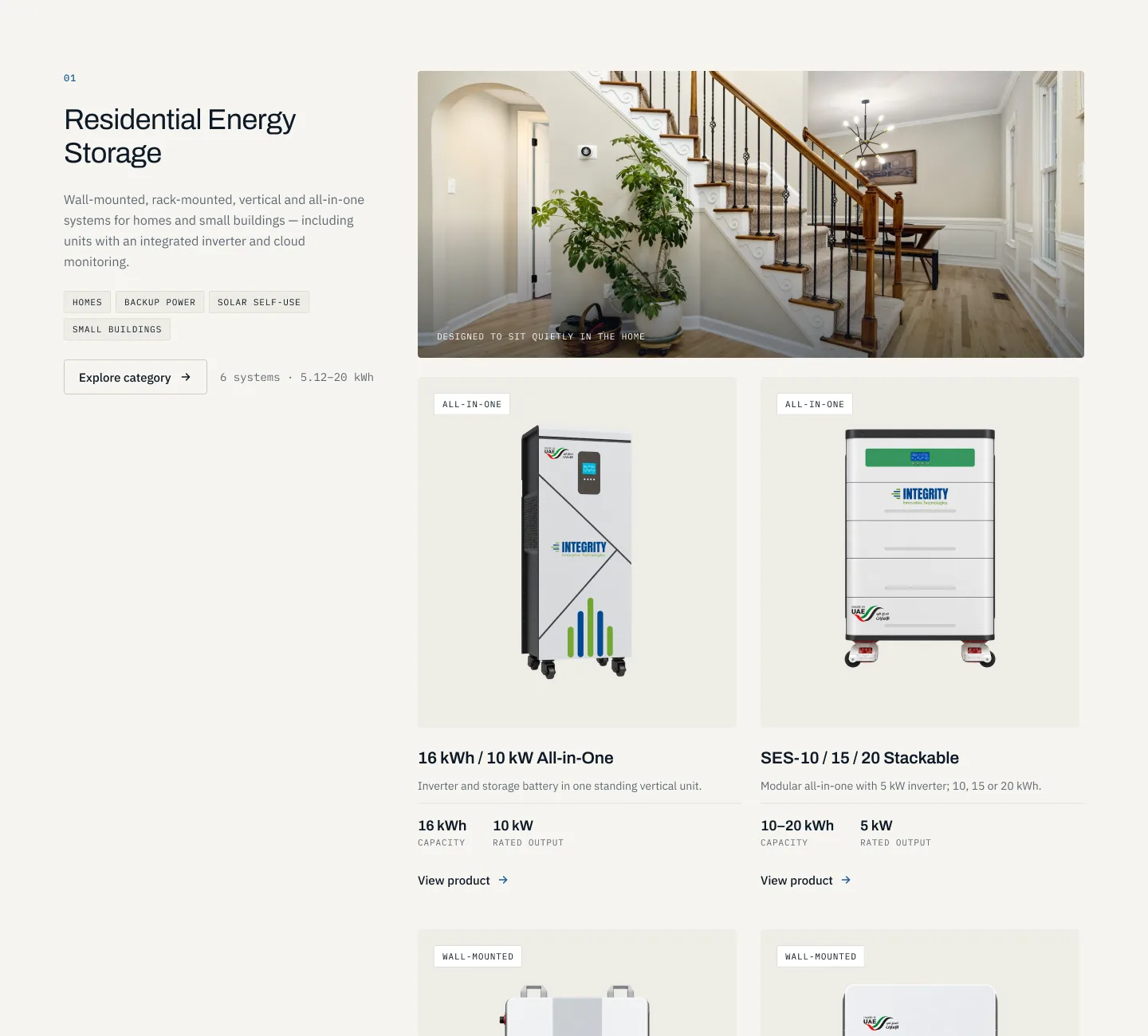 Residential storage product family