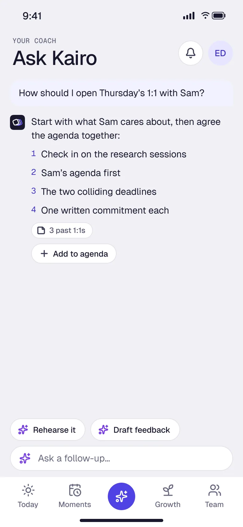 Ask Kairo on mobile