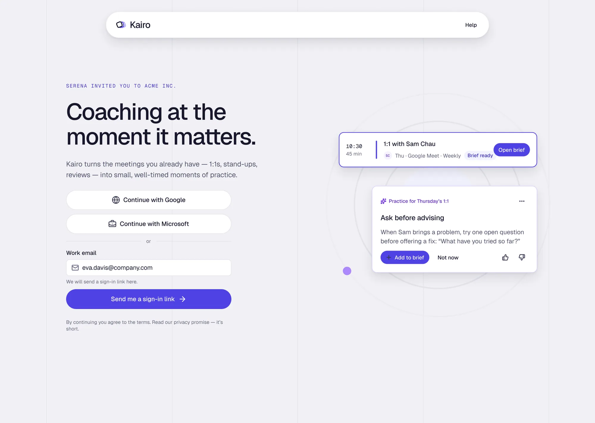 Onboarding: welcome and sign in