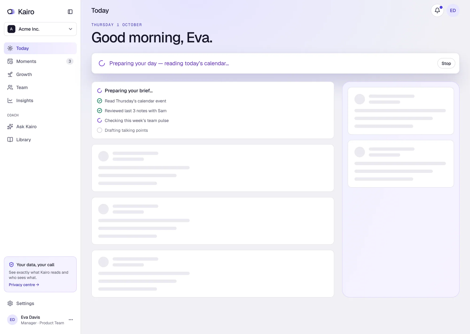 Loading: preparing your day, step by step