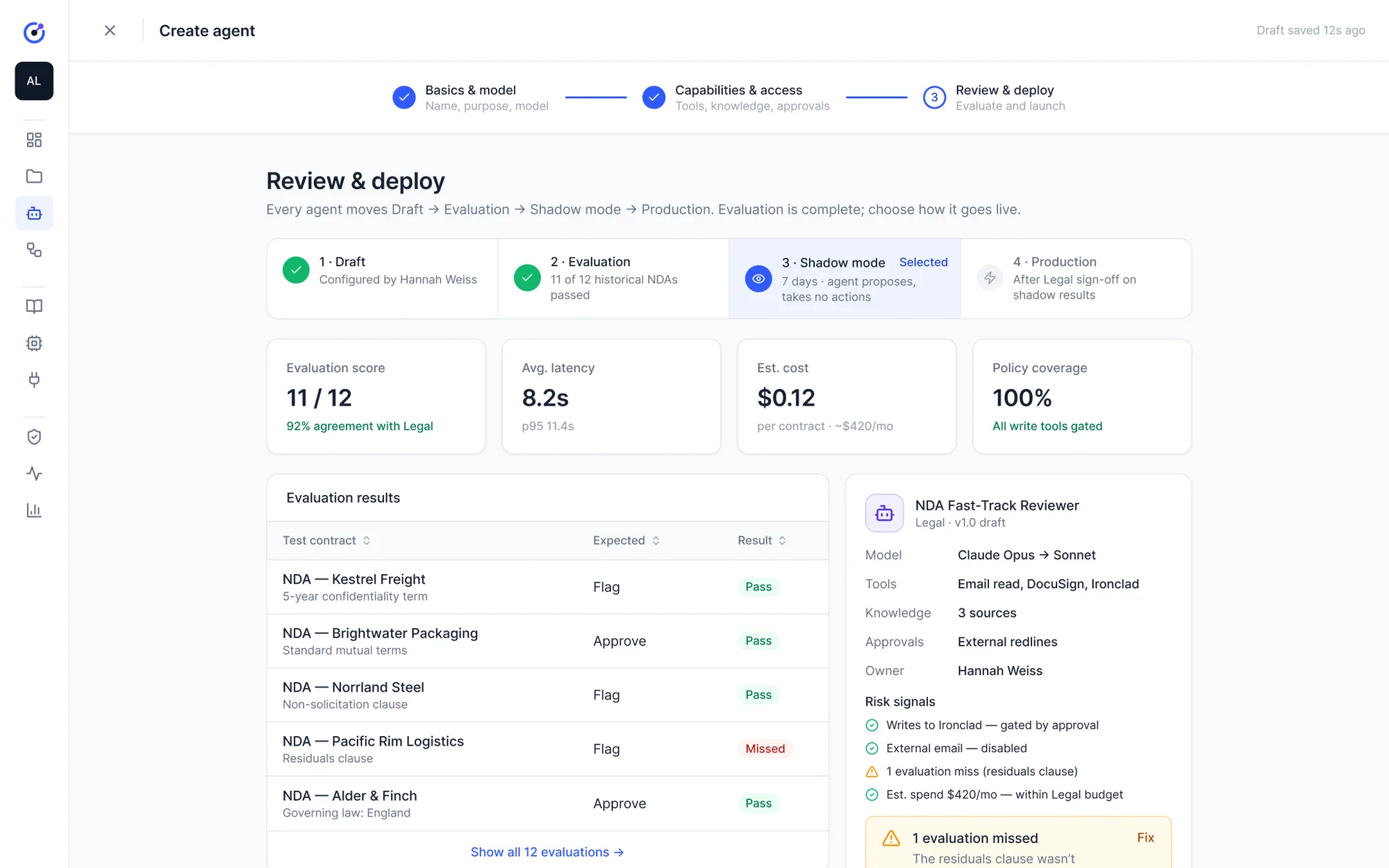 Create agent review and deploy step